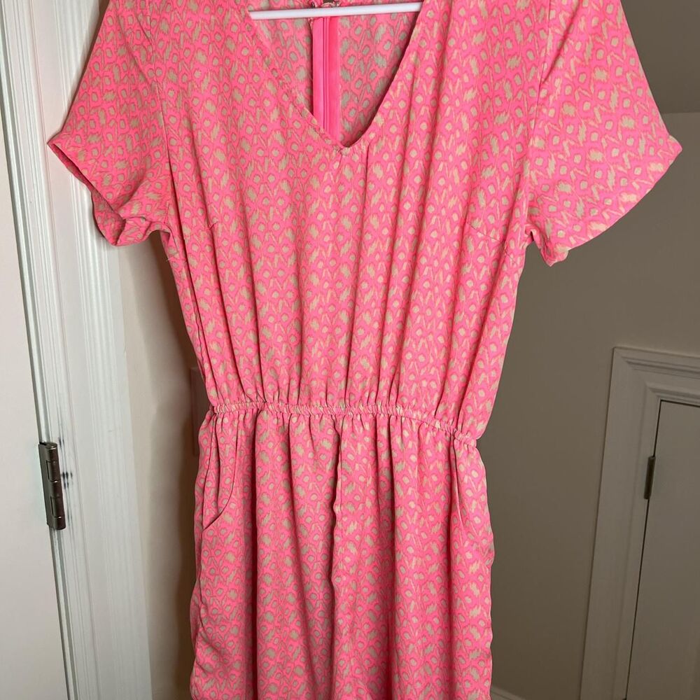 Francesca's Women's Pink Playsuit Printed Romper